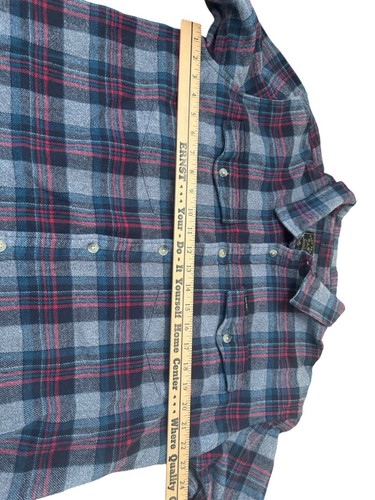 Camicia Dark Seas Division Adulto Extra Large Rosso Blu Flanella Bottoni Indie Uomo - Foto 11 di 12