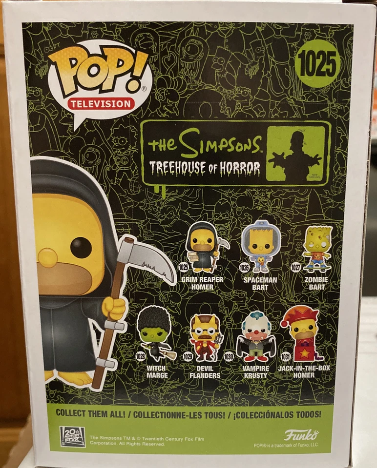 Los Simpson - Grim Reaper Homer Pop! Figura Vinilo Nº: 1025 Tree House Of Horror Foto 3 de 3