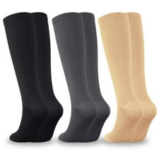 3 Pairs Compression Socks 20-30 mmHg Moisture Wicking Support Stockings