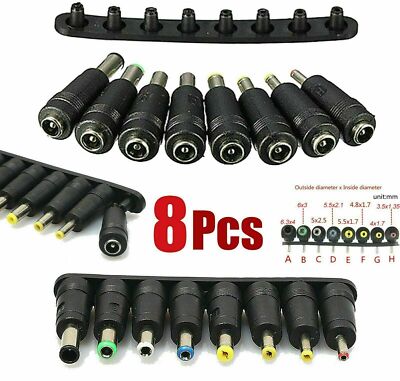 8-in-1 Universal DC AC Power Charger Adapter Kit for PC Laptop Notebook Tool Set