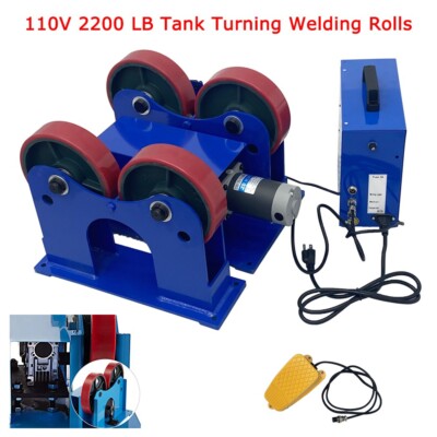 PreAsion 110V 2200LB Tank Turning Welding Rolls Linkage Roller 50-600mm Diameter