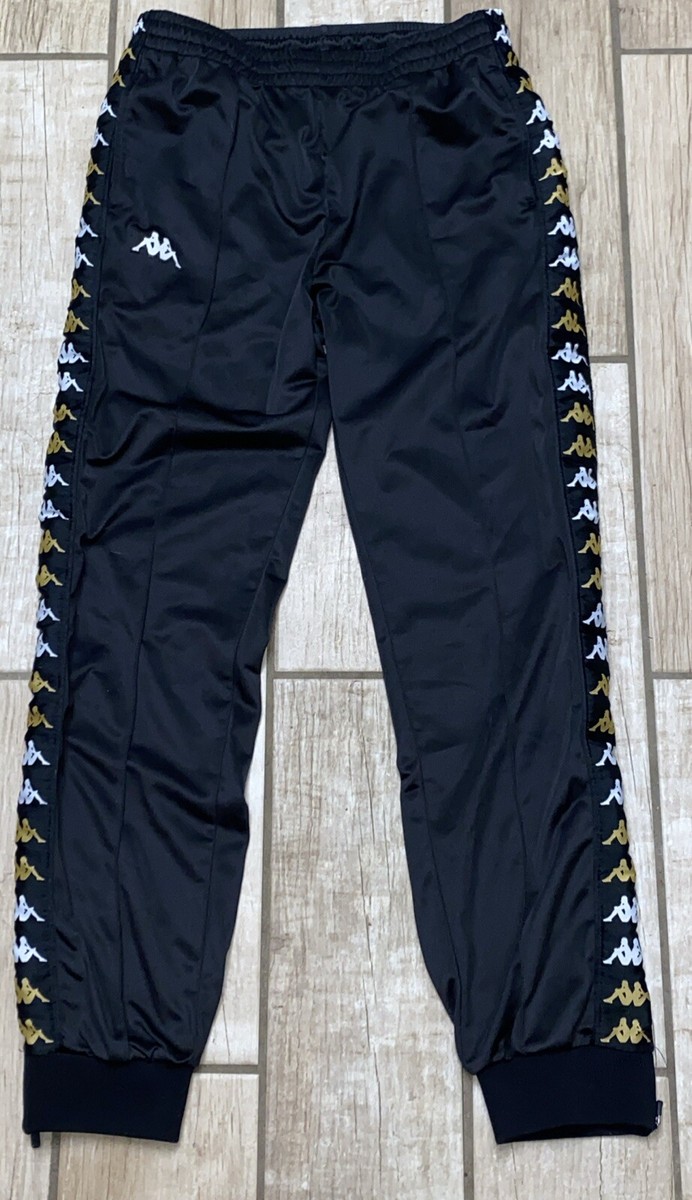 KAPPA Black Sweatpants Joggers Side Pockets Zip-Ankles \u0026 Back Pocket Men's  L (G) | eBay