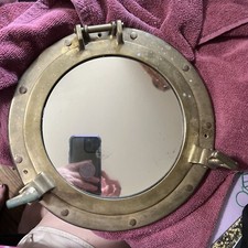 Antique Brass Porthole 12" Wall Mirror Style Home New Designer Handmade