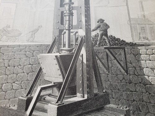 Vintage Engraving Print: The Ball Ore Stamp 1890! - Picture 3 of 5