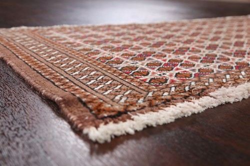 Traditional Geometric Bokhara Oriental Area Rug Hand-knotted Wool Carpet 2x4 ft - Picture 11 of 12