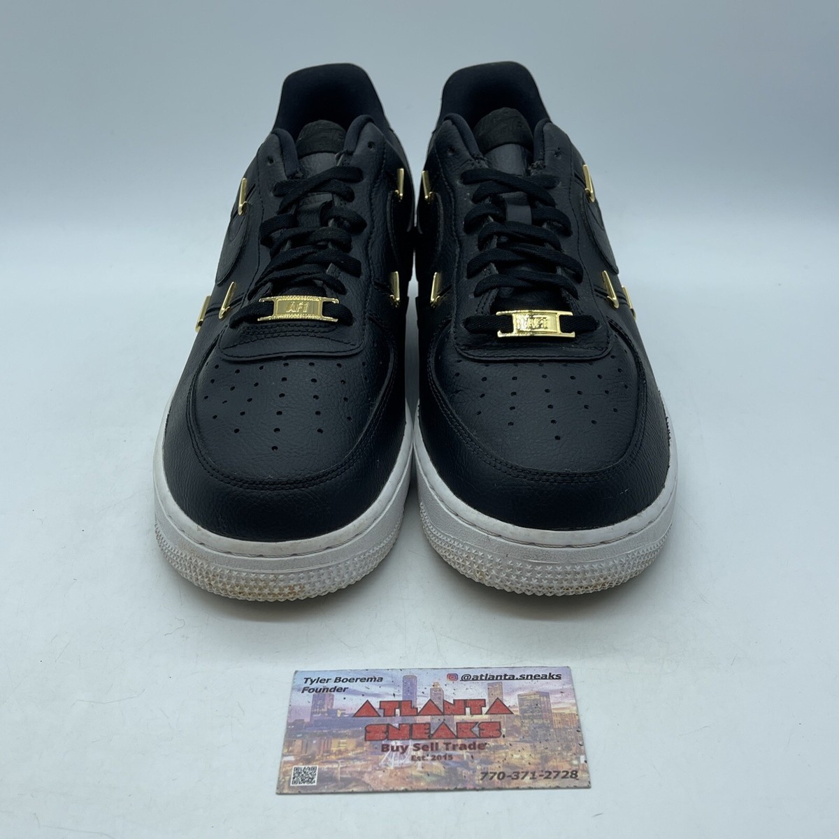 Size 9.5W - Nike Air Force 1 '07 LX Sisterhood Black Metallic Gold