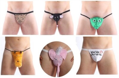Sexy Herren Neuheit Tanga Leopard G String Tangas Ratte Krokus Kiss Me Größe 28-40