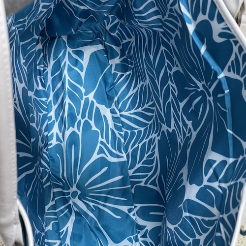 Lancome (Paris) Large Tote Bag Blue Beach Boho Coastal Grandma Shoulder Purse - Picture 6 of 6