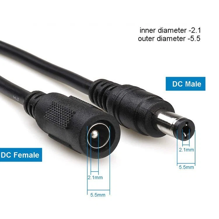 DC 12V Power Supply Extension Cable Wire CCTV Security Cameras/DVR PSU Lead Plug - Image 4 of 4