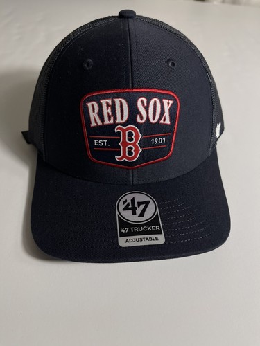 Boston Red Sox Hombre Sombrero 47 Marca Escuadrón Ajustable Trucker Sombrero Negro Talla: OSFA - Imagen 3 de 6