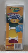VINTAGE CRAYOLA Washable Watercolors (1 brush, 4 jumbo pans) NEW
