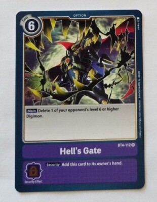 DIGIMON HELL'S GATE CARD # BT4-112 RARE | eBay