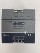 SOLA SDP 4-24-100LT CLASS 2 POWER SUPPLY OUTPUT 24VDC 3.8A INPUT 115/230VAC