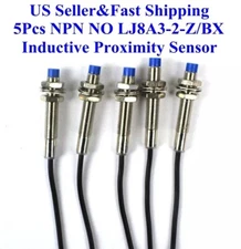 5Pcs NO LJ8A3-2-Z/BX Inductive Proximity Sensor Switch NPN DC6V-36V US
