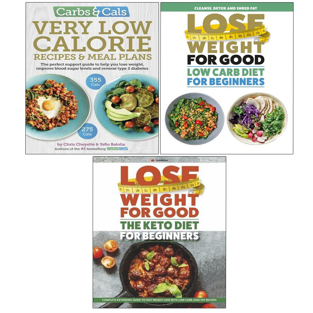 Carbs & cals very low calorie,Lose weight good low carb diet,Keto diet 3 Books