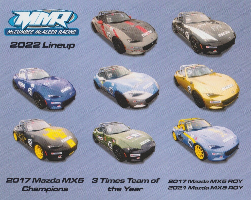 2022 McCumbee McAleer Racing IMSA Mazda MX-5 Cup Hero Card | eBay