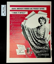 1942 Cohama Fabrics Americas Woman I Made It Myself Vintage Print Ad 40788
