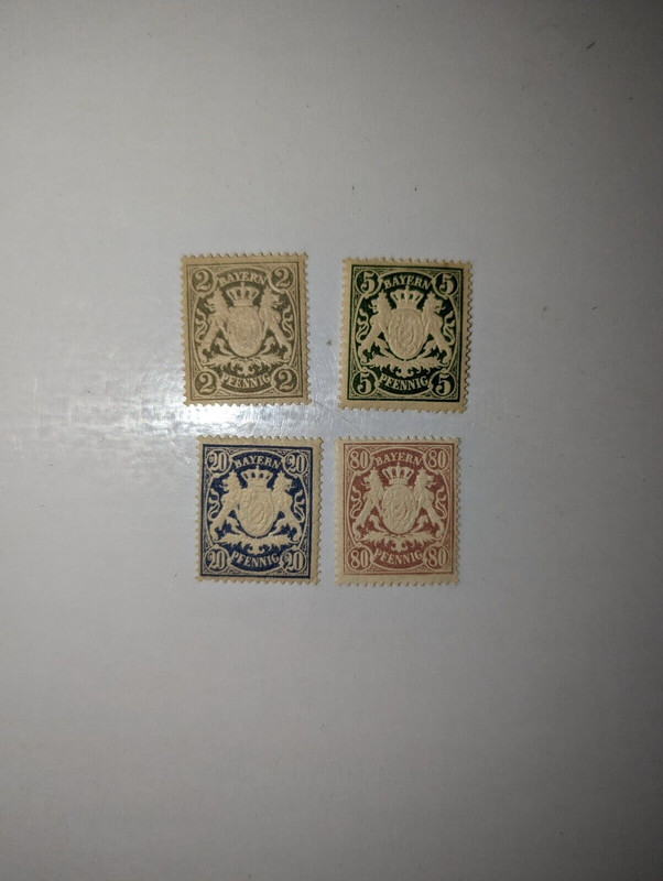 Germany Bavaria Coat Of Arms Stamps MNH