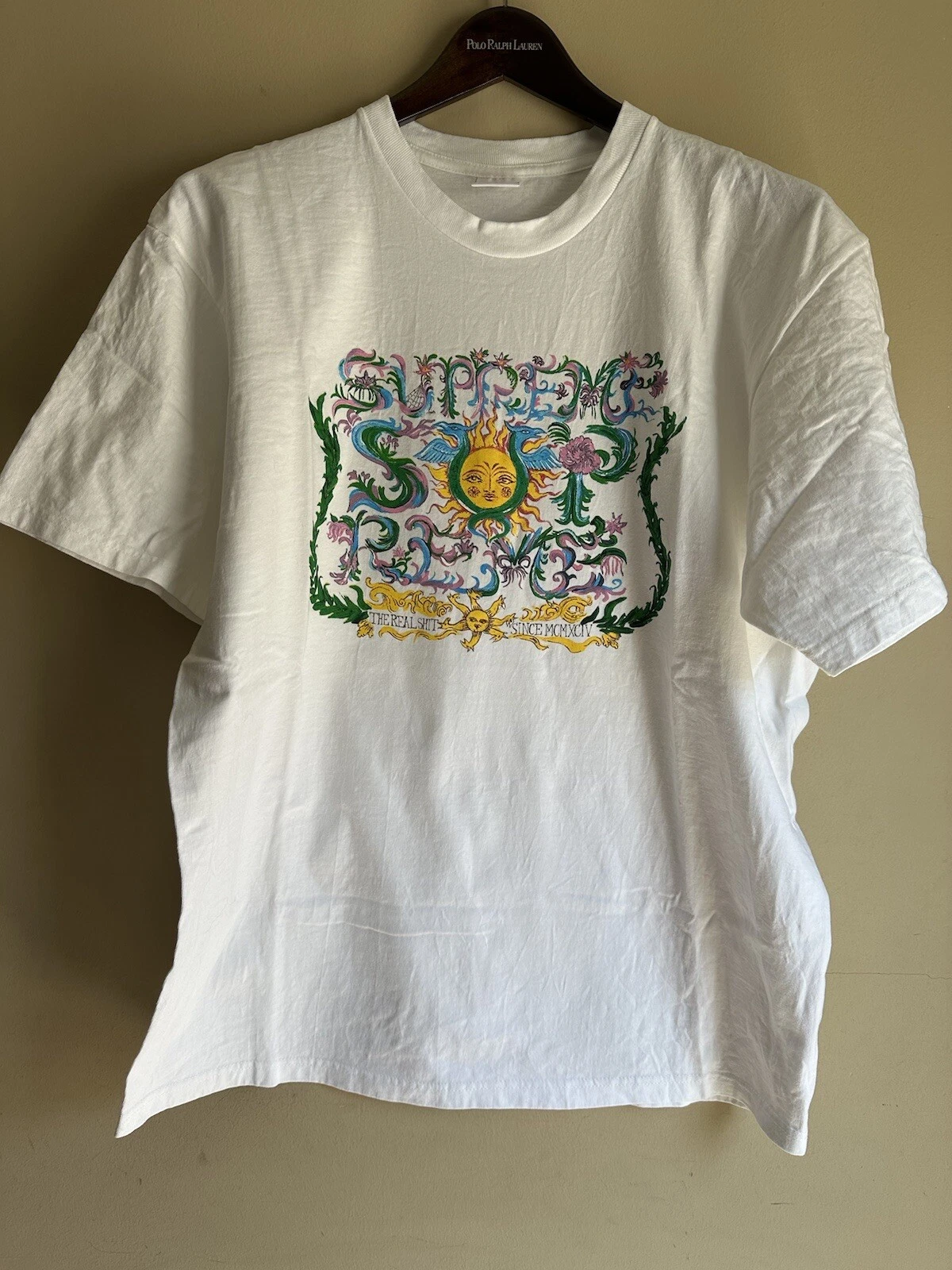 Tee shirt blanc Supreme Crest taille grand floral SS21
