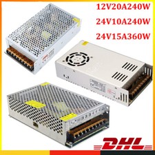 DC Schaltnetzteil 12V/24V, 10/15/20A Netzteil Adapter Power Transformator DHL