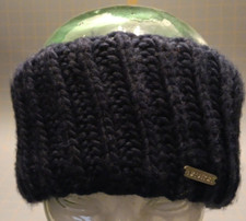 Unisex OS Nautica Blue Knit Fleece Lined Winter Headband W/ Silver Logo Tab