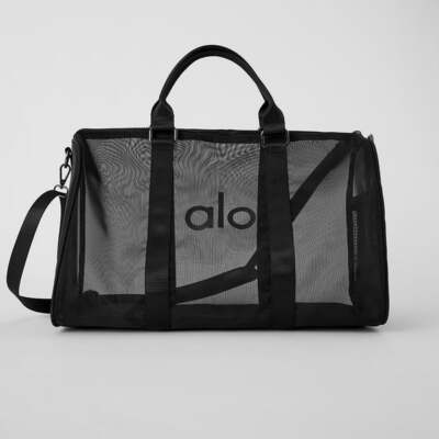 Alo Fitness Gym Casual Mesh Tote Bag Black NEW