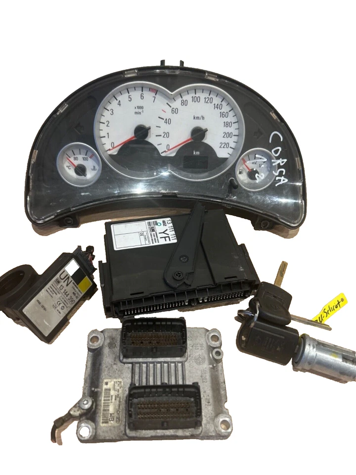 Steuergerät Motor Tachometer Zündschloss OPEL Corsa C 0261208393 1.2 - Bild 2 von 4