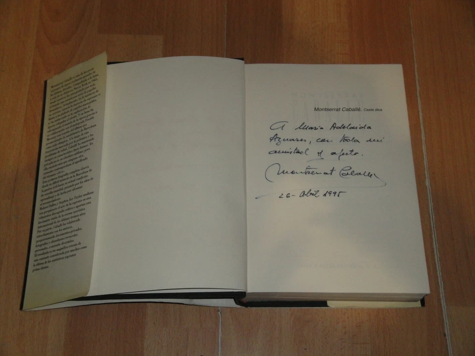 MONTSERRAT CABALLE CASTA DIVA LIBRO PRIMERA EDICION FIRMADO POR LA SOPRANO 1995 - Imagen 2 de 4