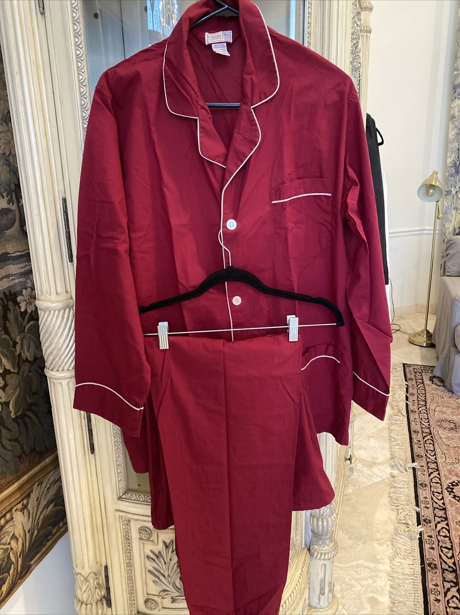 Vintage Christian Dior Le Connaisseur Mens PJ Pajama set Burgundy