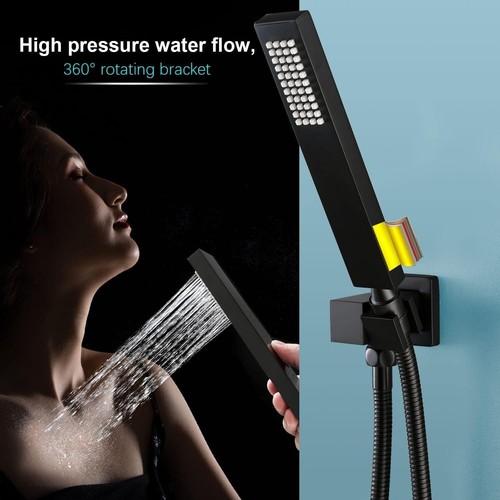 Shower Faucet Set LED Rain Head Combo Thermostatic Mixer Valve with Massage Jets - Picture 90 of 171