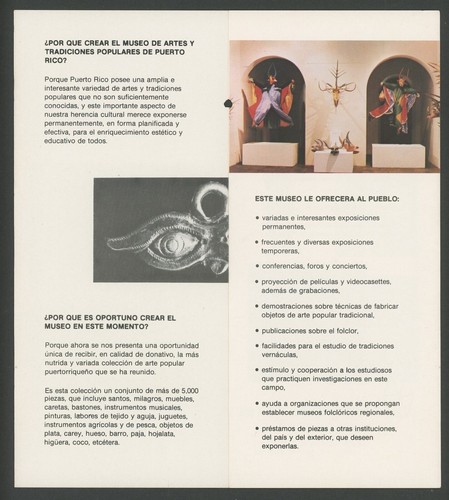 Brochure vintage / museo de artes y tradiciones populares de puerto rico anni 80 - Foto 2 di 3