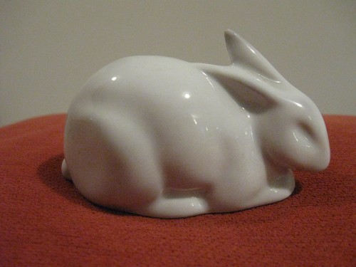 Vintage 70's Naaman Israel White Porcelain Bunny Rabbit Original Figurine Doll - Picture 5 of 7