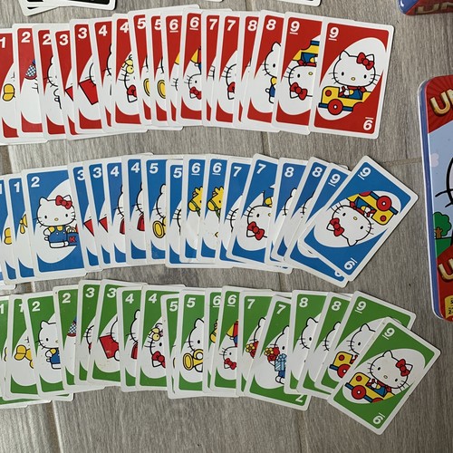 2012 HELLO KITTY UNO Card Game Mattel fast fun for everyone oversized tin, b7 - Picture 7 of 24