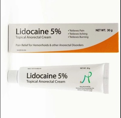 2x Tubes Lidocaina Anorrectal Topica Al 5% De Maxima Potencia Crema Anestesica