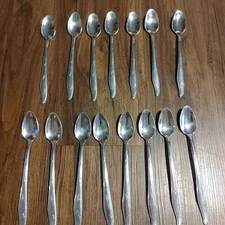 Vintage Mar-Crest Atomic Starburst Stainless Ice Tea Spoons Lot Of 15 MCM