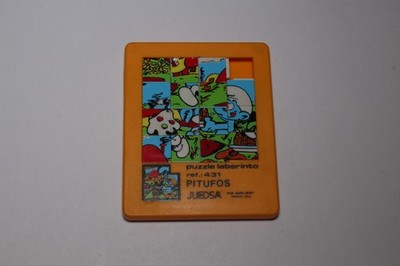Vintage Schlümpfe Schiebefliese Puzzle Kuchen Puzzle Laberinto. Ref 431 Pitufos Juedsa