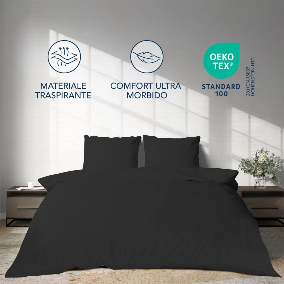 Parure Da Letto 4 Pezzi, Copripiumino Matrimoniale 240X260 Cm + Lenzuolo Con Ang - Immagine 4 di 4