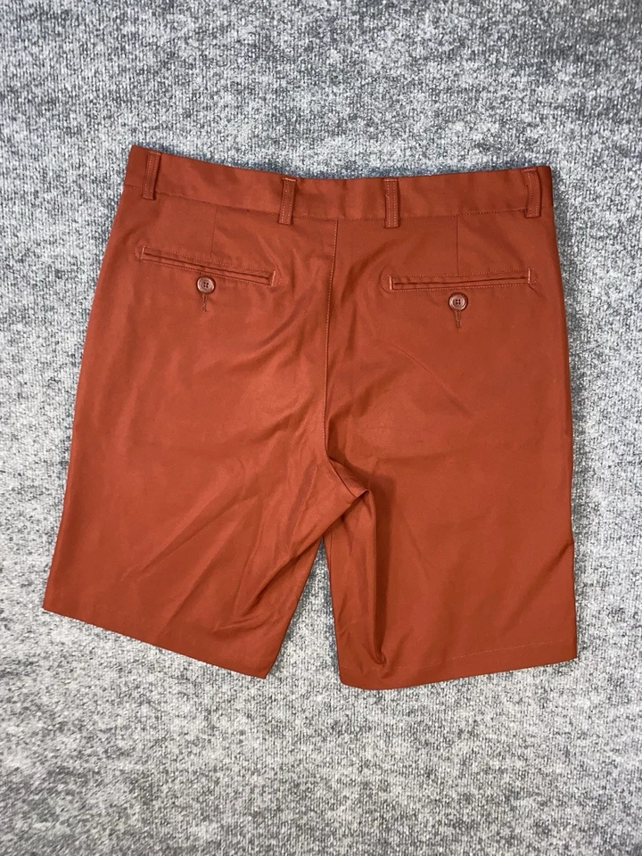 Pantalones Cortos Chinos Para Hombre George Frontal Plano Bolsillo Cortado Informal Rojo 10” Entrepierna Talla 32 Foto 2 de 4