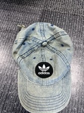 Adidas Three Stripe Unisex Denim Blue Cap Adjustable Dad Hat, OSFM