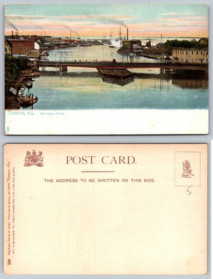 #ad Tampa Fla Water Front Bridge Harbor Postcard $4.85