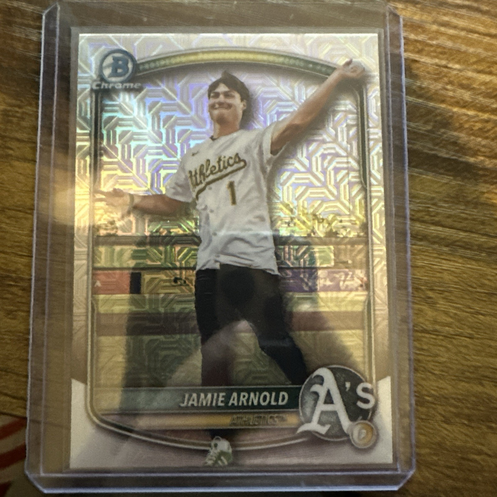 2025 Bowman Draft Mega Box Jamie Arnold Image Variation Mojo Ref SSP A’s BDC-30