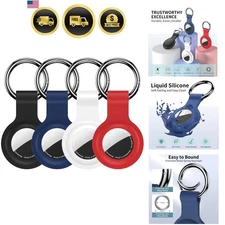 AirTag Holder Case Keychain 4 Pack Waterproof Silicone Travel Accessories