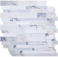 Grey/Green Marble Stick on Mosaic Tiles 30cm Tile Stickers Self Adhesive 19 Pcs