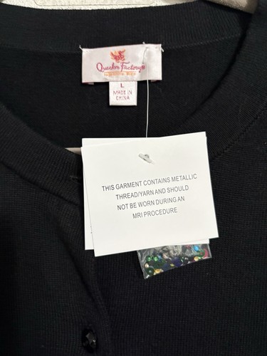 Quacker Factory Embroidery Sequin & Stud Tree Button Front Cardigan Large - Picture 3 of 10