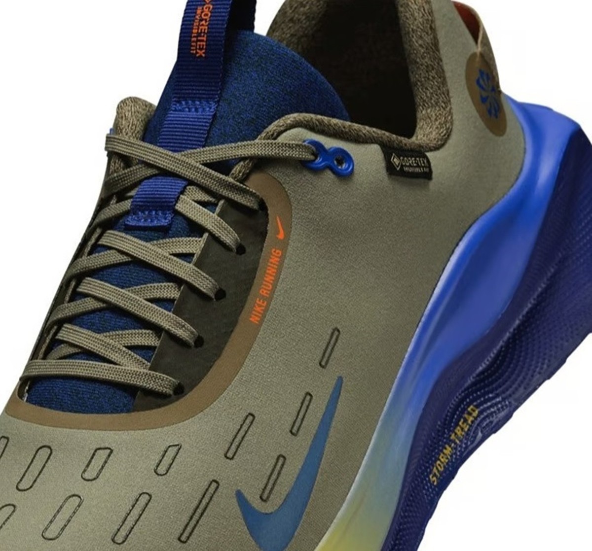 NEW Nike ReactX Infinity Run 4 GORE-TEX Men Shoes, Olive/Blue