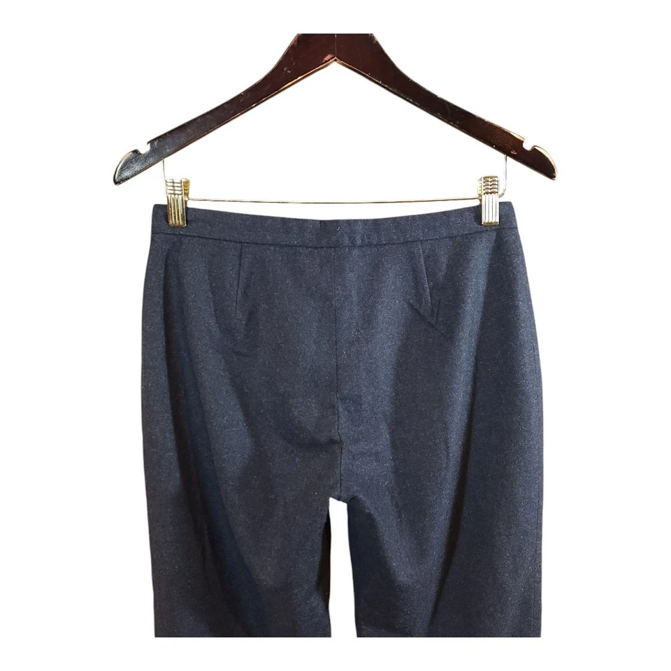 Club Monaco Wool Blend Straight Leg Dress Pants in Blue Career Work Women's 4 - Image 4 of 4