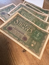 6X 50 Mark 1919 1 Reichsbanknote Note