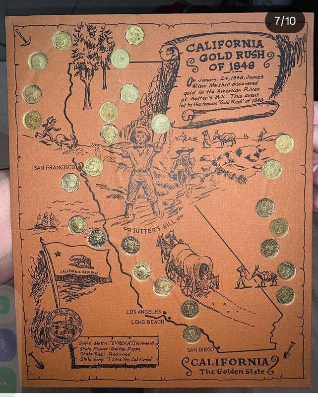 Super 27 Rare Vintage California Gold Token set. With Folio Card.