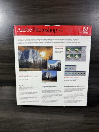 Adobe Photoshop 5.5 Education Version pour Windows 95/OEM Retail Box NEUF RARE - Photo 2/9