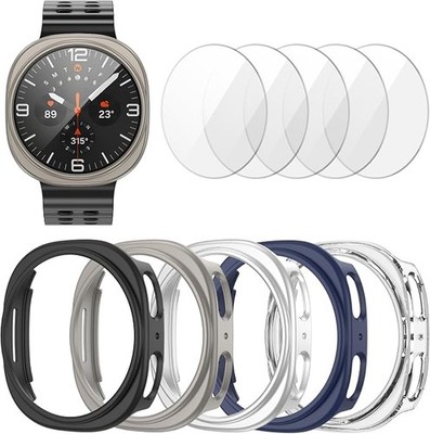 5+5 Pack Screen Protector for Samsung Galaxy Watch 8 40mm Waterproof Case & Temp